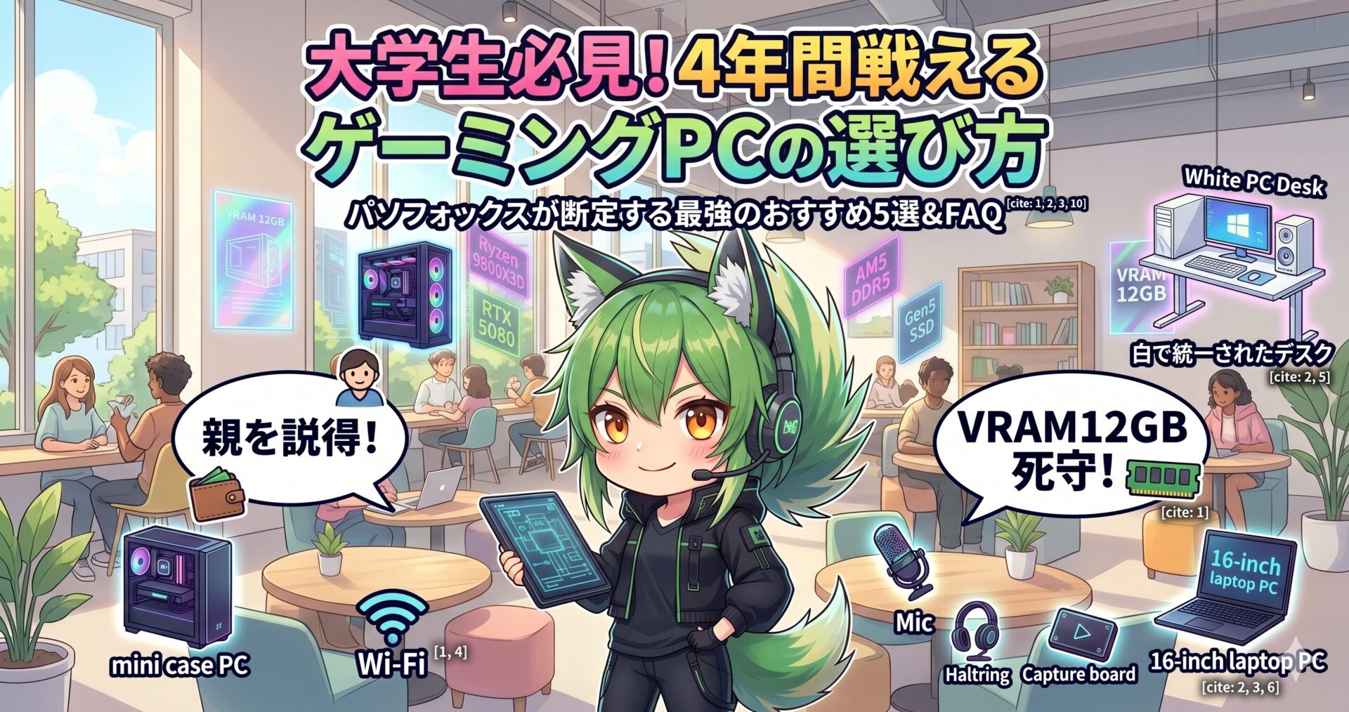 大学生向けおすすめゲーミングPC5選！卒業まで後悔しないスペックを徹底解説